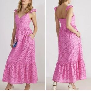 VINEYARD VINES Pink Floral Eyelet Maxi
Dress Kentucky Derby NWT